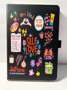 Self Care A5 Hardcover Journal Notebook | Mental Health Wellness Journal |